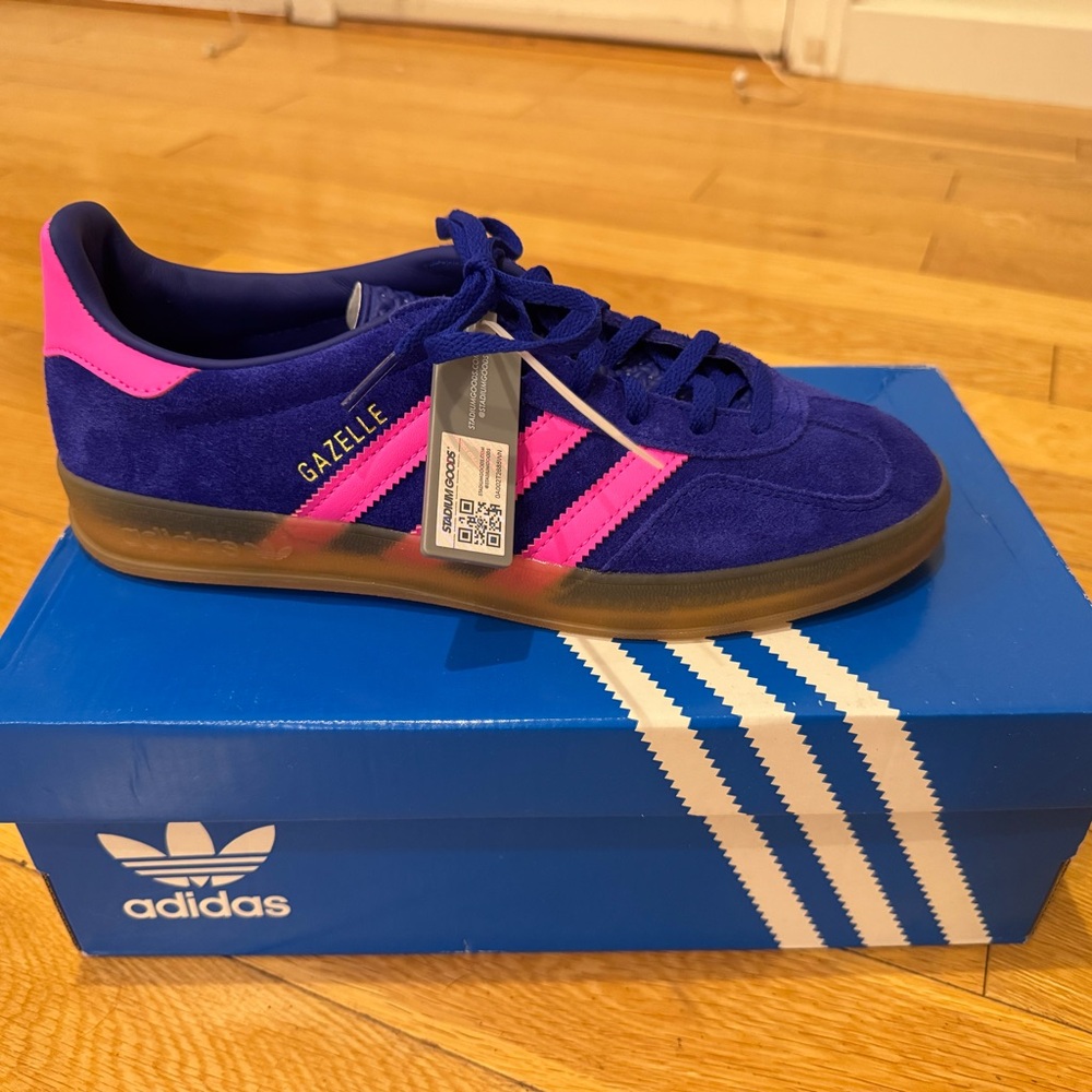 Adidas Gazelle Royal Blue with Pink Highlights